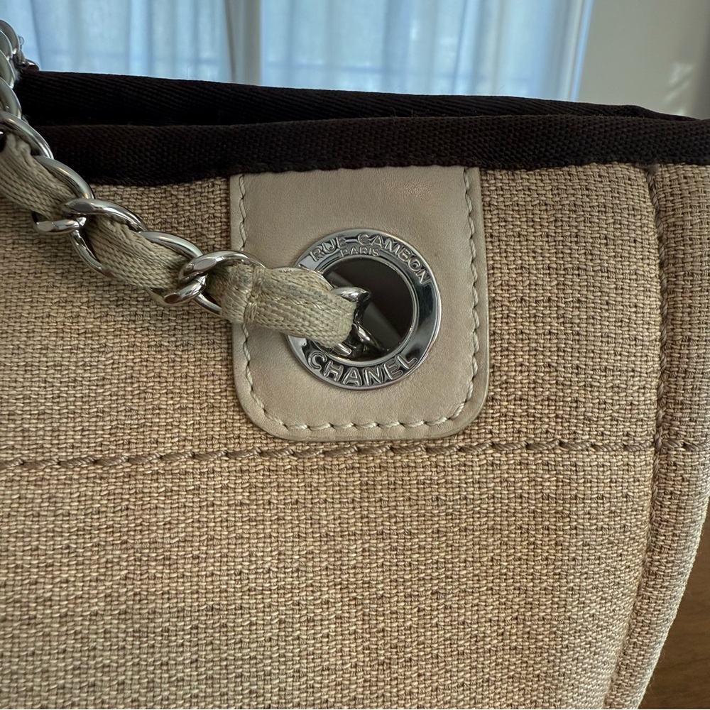 CHANEL Mini Deauville Canvas Tote | 100% Authentic - Picture 12 of 14